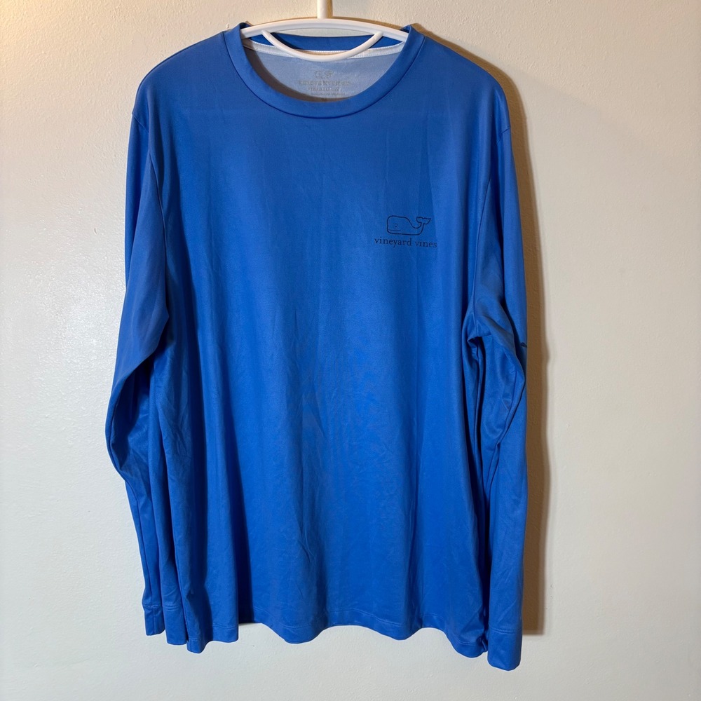 Vineyard Vines Performance Long Sleeve Shirt Mens Medium Blue‎ Whale Logo